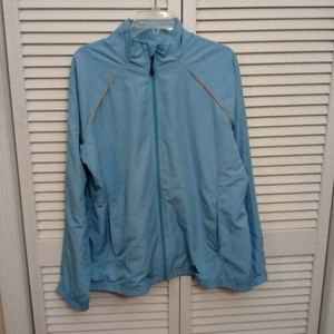 Adidas Womens Jacket Size XL Sky Blue Full Zip Long Sleeve